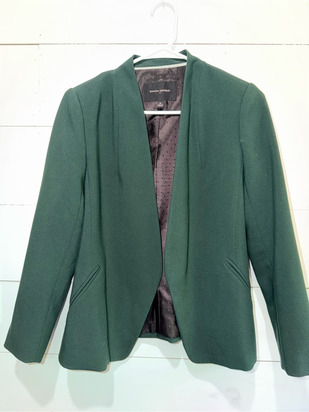 Banana Republic Womens Forest Green Open Blazer Size 4